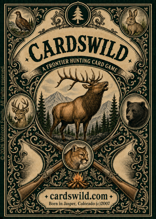 Cards Wild - Hunting Card Game Deer Elk Bear Family Cabin Gift Jasper Colorado