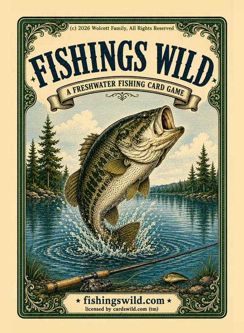 Fishings Wild - Fishing Card Game Bass Muskie Angler Cabin Lake Fathers Day Gift