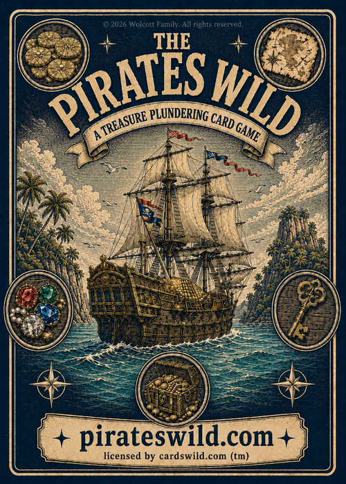 Pirates Wild - Pirate Card Game Kraken Treasure Hunt Family Plunder Gift