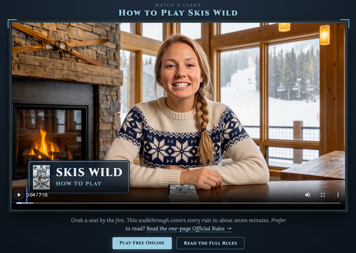 Skis Wild - Ski Card Game Yeti Lodge Apres Ski Family Condo Colorado Gift USA Made