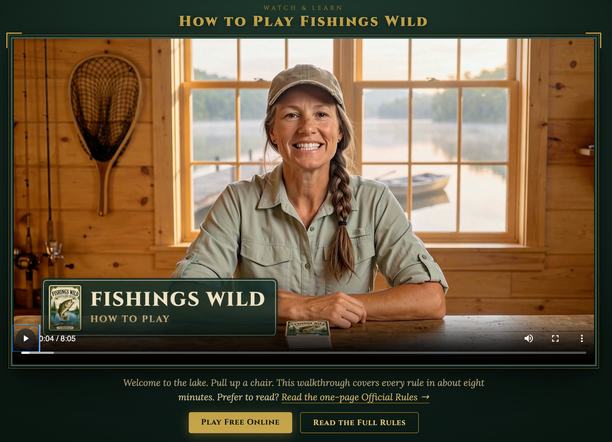 Fishings Wild - Fishing Card Game Bass Muskie Angler Cabin Lake Fathers Day Gift