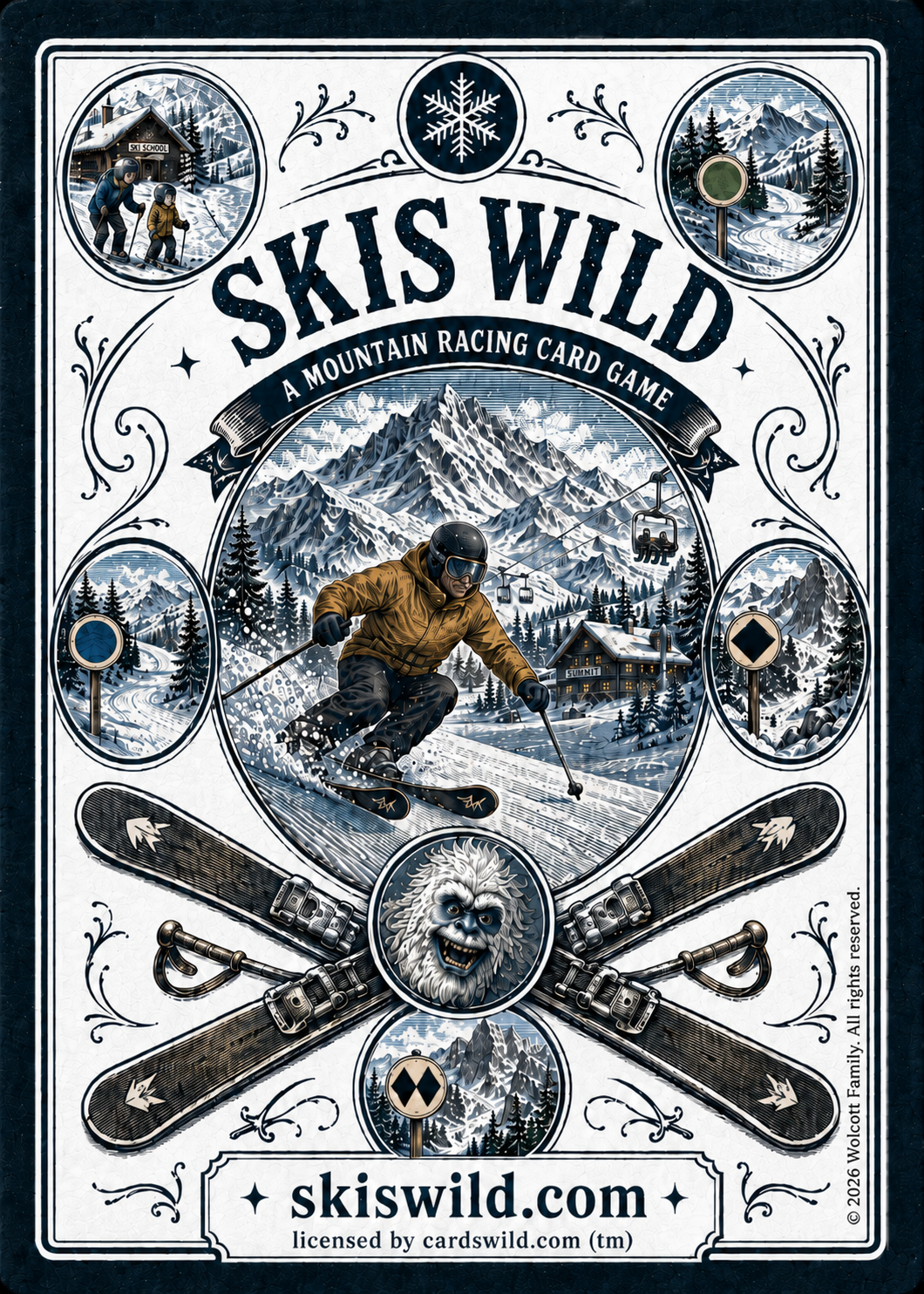 Skis Wild - Ski Card Game Yeti Lodge Apres Ski Family Condo Gift Colorado Made