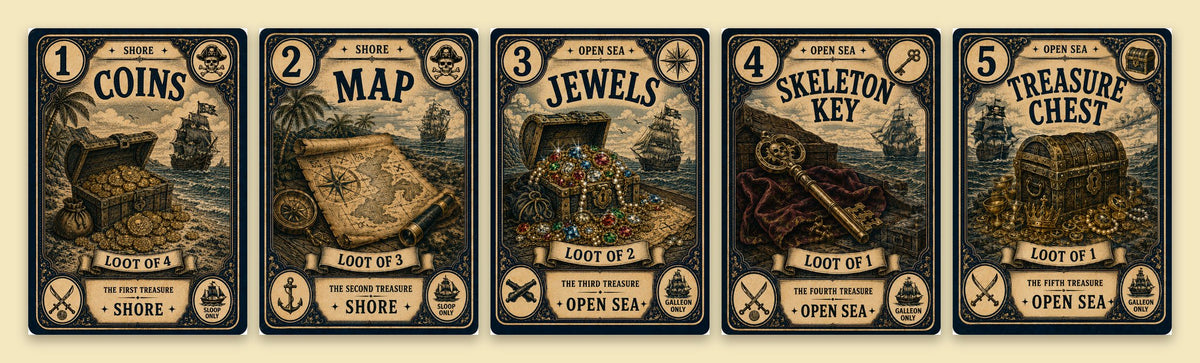Pirates Wild - Pirate Card Game Kraken Treasure Hunt Family Plunder Gift