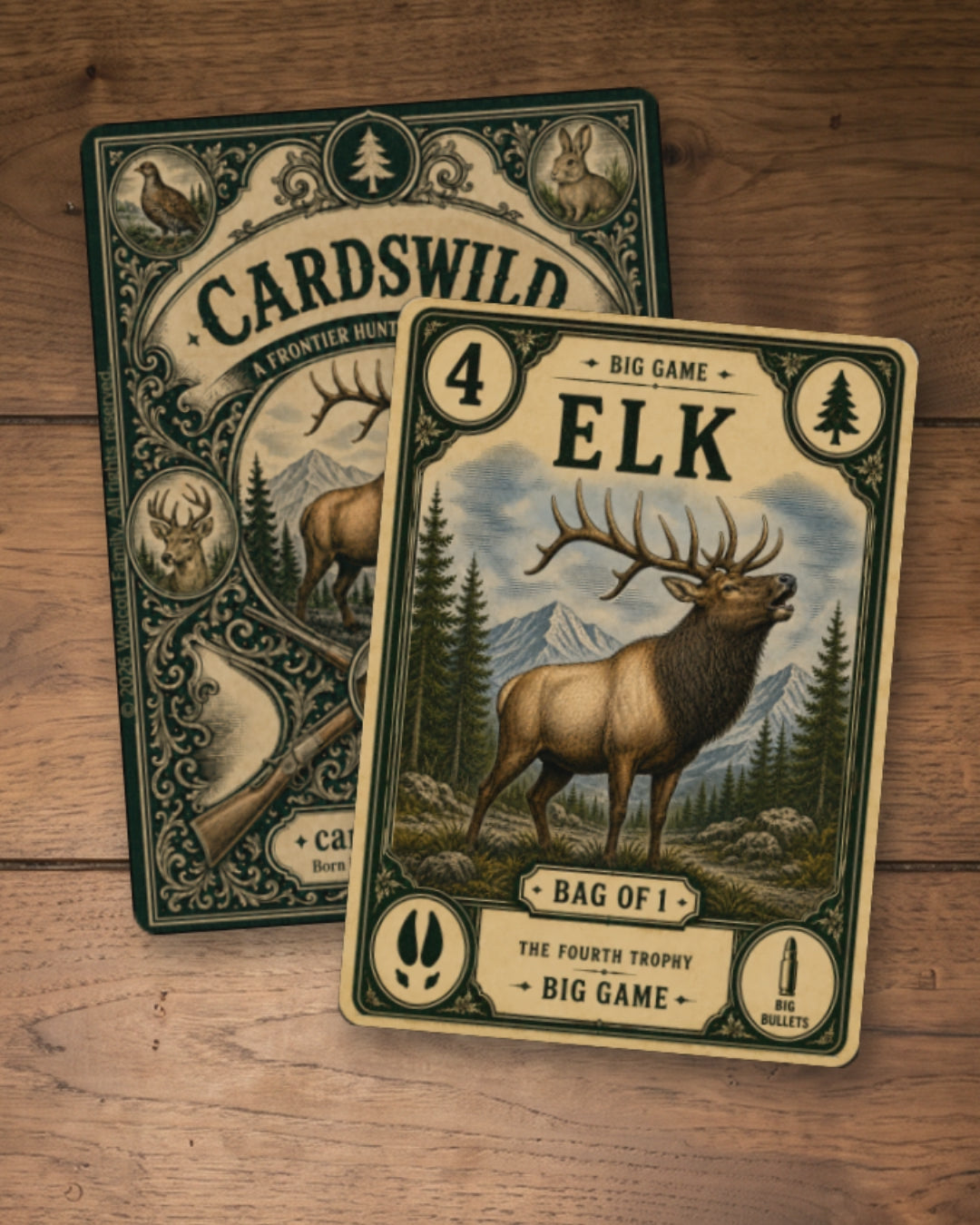 Cards Wild - Hunting Card Game Deer Elk Bear Family Cabin Gift Jasper Colorado